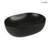 Oltens Hamnes Thin umywalka 49,5x35,5 cm nablatowa owalna z powłoką SmartClean czarny mat 40819300